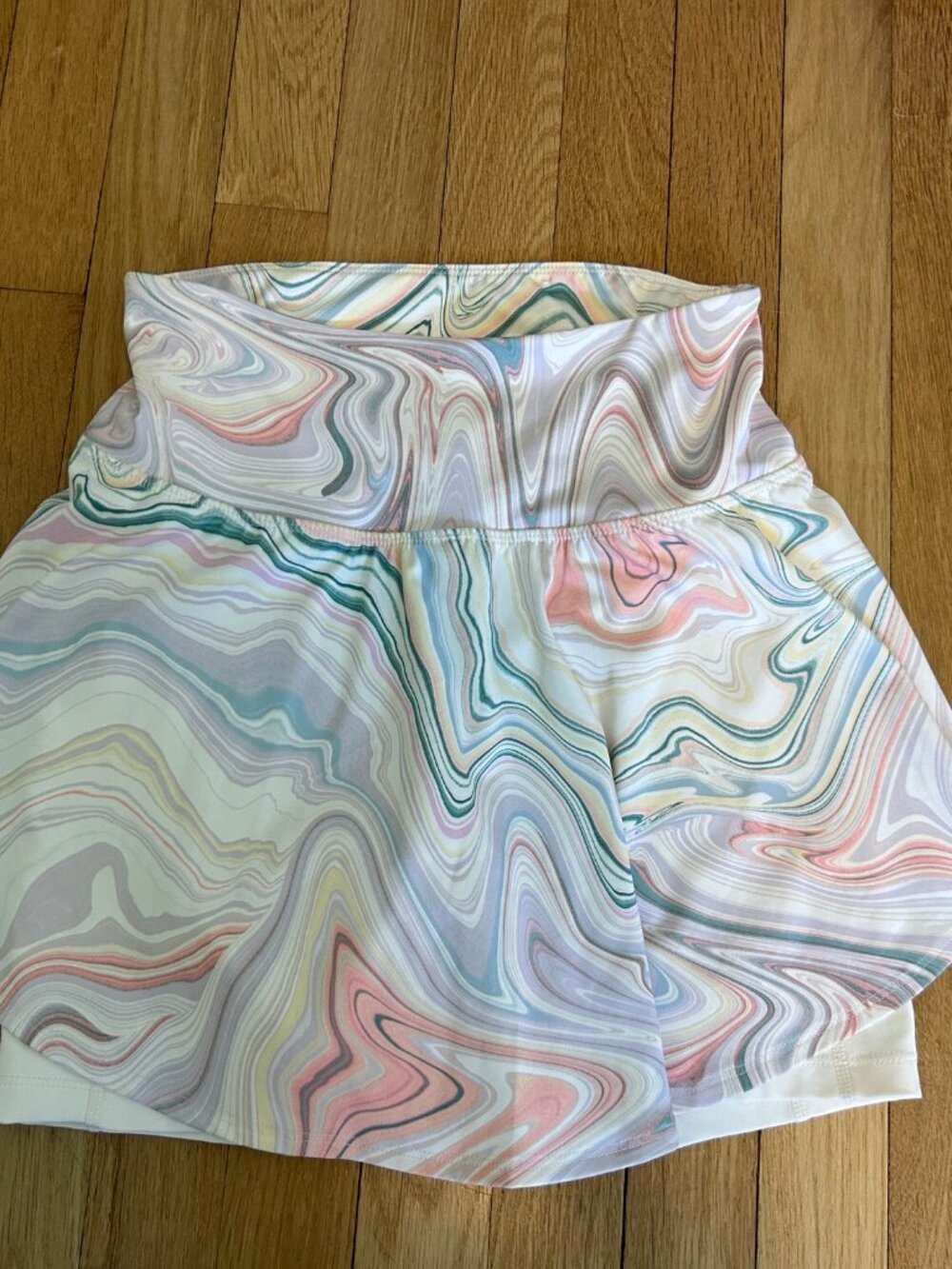 Old Navy Athletic Skort/Skirt Powersoft Extra High Rise Marble Swirl Pastel Sz S
